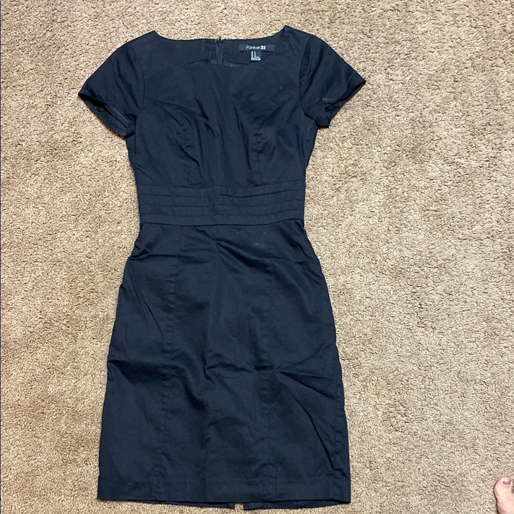 Forever 21 Black Sheath Mini Dress Scoop Neck
